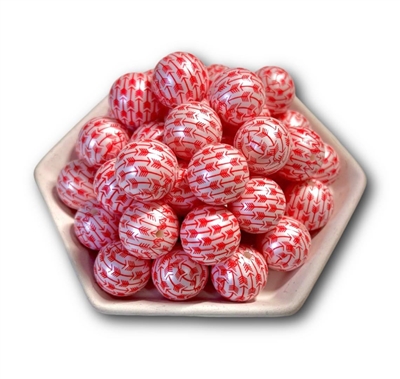 Red Arrows 20MM Bubblegum Beads (Pack of 3)