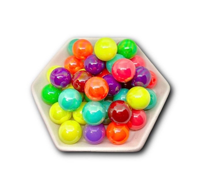 Neon Pearl 20MM Bubblegum Beads (Pack of 3)