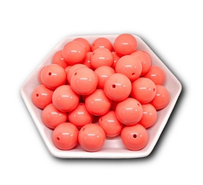 Solid Coral 20MM Bubblegum Beads (Pack of 3)