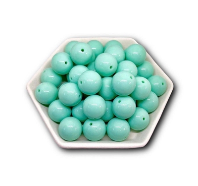 Solid Mint 20MM Bubblegum Beads (Pack of 3)