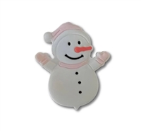 PINK Snowman Silicone Bead