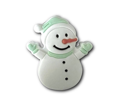 GREEN Snowman Silicone Bead