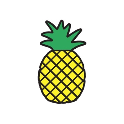 Badge Reel Pineapple NO HOLE