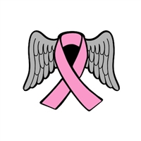 Badge Reel Awareness Ribbon with Wings NO HOLE