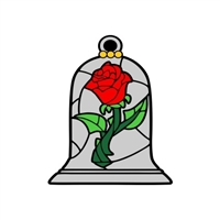 Badge Reel Stained Glass Rose NO HOLE