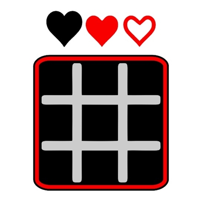 Heart Tic Tac Toe Board with Pieces