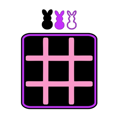 Easter Bunny Tic Tac Toe Board with Pieces