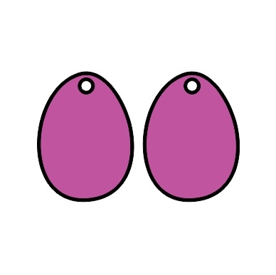 Egg Dangle Earrings (Pair) 1.2"
