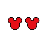 Mouse Head Male Post Earrings (Pair) 0.66"