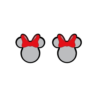 Mouse Head Female Post Earrings (Pair) 0.75"