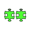 Puzzle Dangle Earrings (Pair) 1.25"