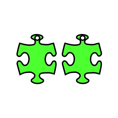 Puzzle Dangle Earrings (Pair) 1.25"