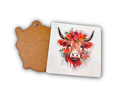 2.1" Highland Cow Floral
