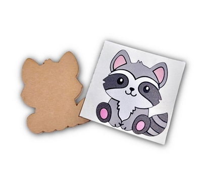 Badge Reel Sitting Raccoon (NO HOLE)