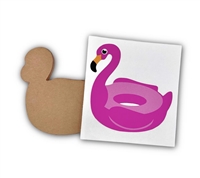 Badge Reel Flamingo Floatie (NO HOLE)