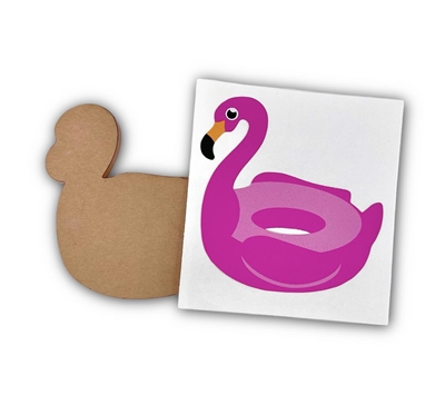 Badge Reel Flamingo Floatie (NO HOLE)