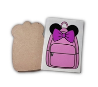 Badge Reel Mouse Backpack (Pink With Bow) (NO HOLE)