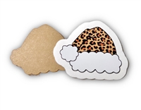Badge Reel Leopard Santa Hat (NO HOLE)