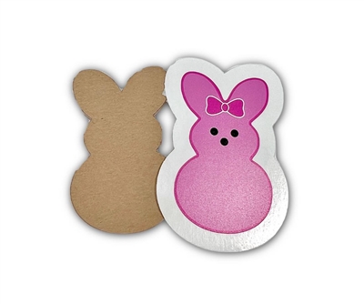 Badge Reel Bunny Front Pink (NO HOLE)