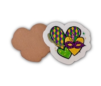 Badge Reel  Mardi Gras Heart (NO HOLE)