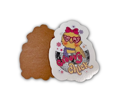 Badge Reel Groovy Chick (NO HOLE)