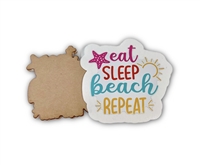 Badge Reel Eat Sleep Beach (NO HOLE)