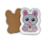 Badge Reel Bunny With Carrot (NO HOLE)
