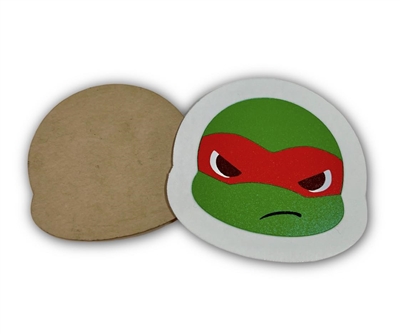 Badge Reel Turtle Face - Red (Raphael)  (NO HOLE)