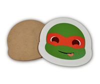 Badge Reel Turtle Face - Orange (Michelangelo)  (NO HOLE)