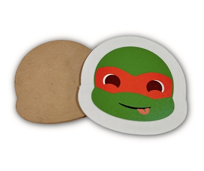 Badge Reel Turtle Face - Orange (Michelangelo)  (NO HOLE)