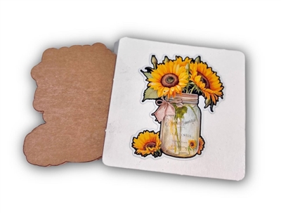 Badge Reel Jar of Sunflowers (NO HOLE)