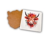 Badge Reel Highland Cow Floral (NO HOLE)