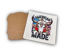 Badge Reel American Cow Skull (NO HOLE)