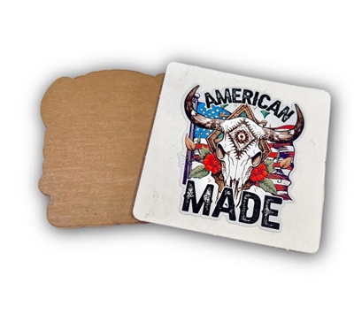 Badge Reel American Cow Skull (NO HOLE)