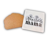 Badge Reel Mama BW Floral  (NO HOLE)