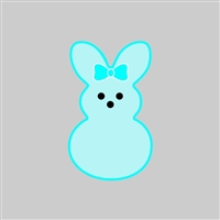 Bunny Front View (Blue) Tumbler Sticker