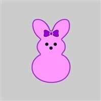 Bunny Front View (Purple) Tumbler Sticker