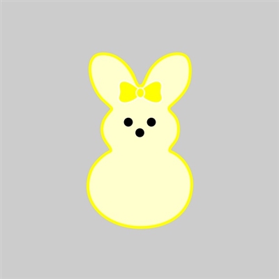 Bunny Front View (Yellow) Tumbler Sticker