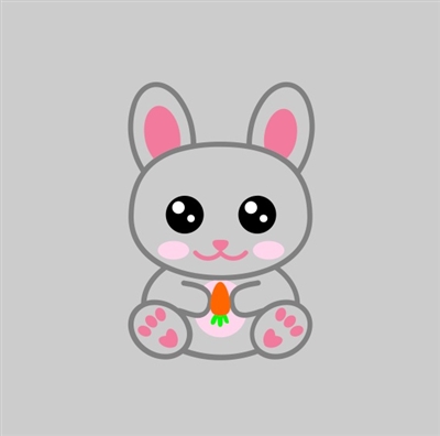 Bunny with Carrot Tumbler Sticker