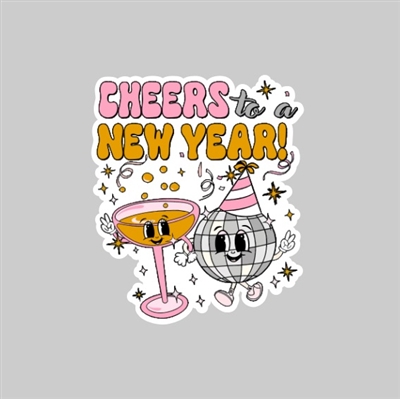 Cheers New Year Tumbler Sticker