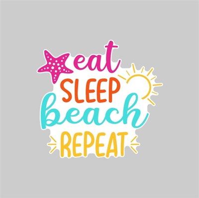 Eat Sleep Beach Tumbler Sticker