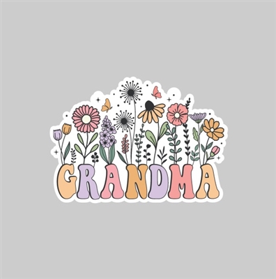 Grandma Floral Tumbler Sticker