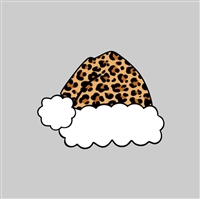 Leopard Santa Hat Tumbler Sticker