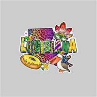Louisiana Mardi Gras Tumbler Sticker