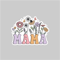 Mama Colorful Floral Tumbler Sticker