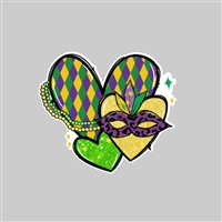 Mardi Gras Heart Tumbler Sticker