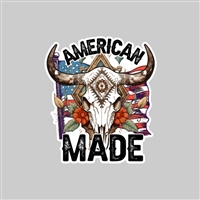 American Cow Skull Tumbler Sticker