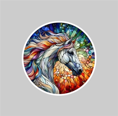 Horse Stained Glass Tumbler Sticker