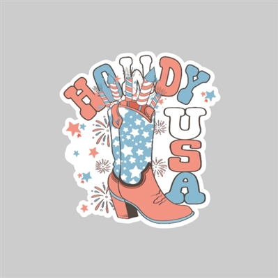 Howdy USA  Tumbler Sticker
