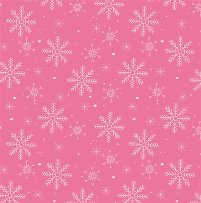 Bright Pink Snowflakes Vinyl Sheet